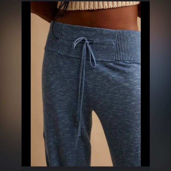 Free People Sila Sweater Pants Pull On High Rise Blue Combo Womens Size XL - Picture 3 of 12